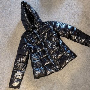 Black Bubble Puffer Winter Coat